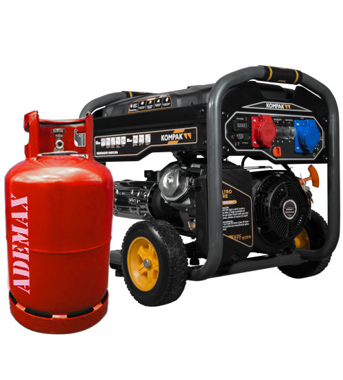 KOMPAK Dual Fuel Gas Benzin 10kVA Stromaggregat 230V/400V